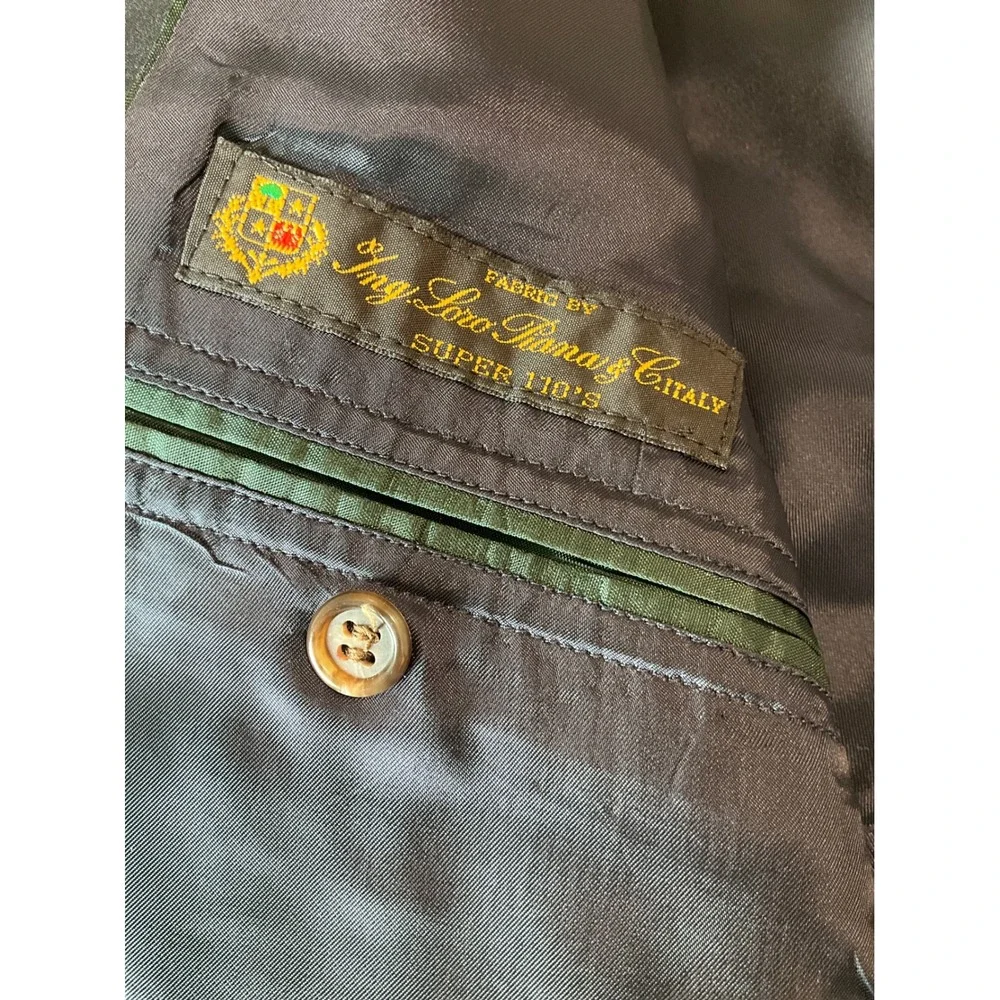 Vintage Loro Piana Brooks Brothers Blazer Sports Coat Wool Metal Button Classic